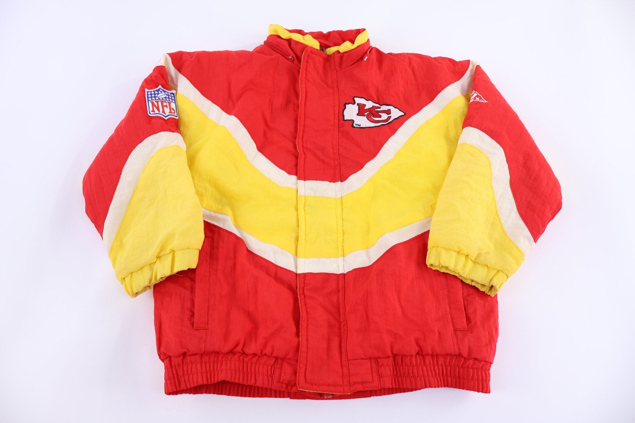 Youth Kansas City Chiefs Full Zip Puffer Jacket - Jacket - Thrifted Threads