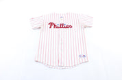 Youth Majestic Embroidered Philadelphia Phillies Baseball Jersey - ThriftedThreads.com