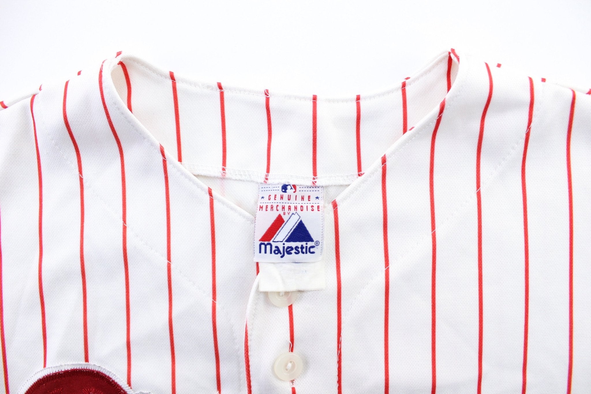 Youth Majestic Embroidered Philadelphia Phillies Baseball Jersey - ThriftedThreads.com