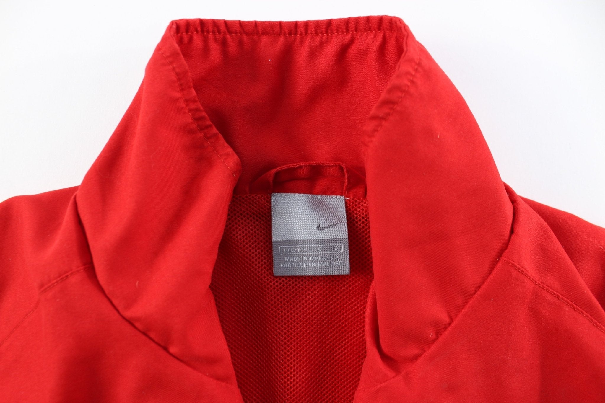 Youth Nike Embroidered Logo Black & Red Zip Up Jacket - Jackets - Thrifted Threads