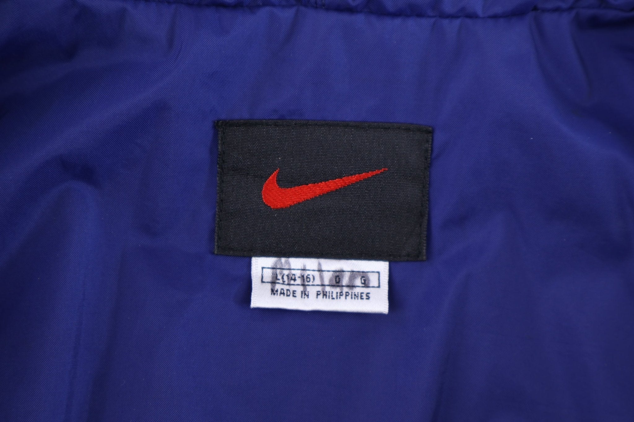 Youth Nike Embroidered Logo Blue & Red Zip Up Jacket - Jackets - Thrifted Threads