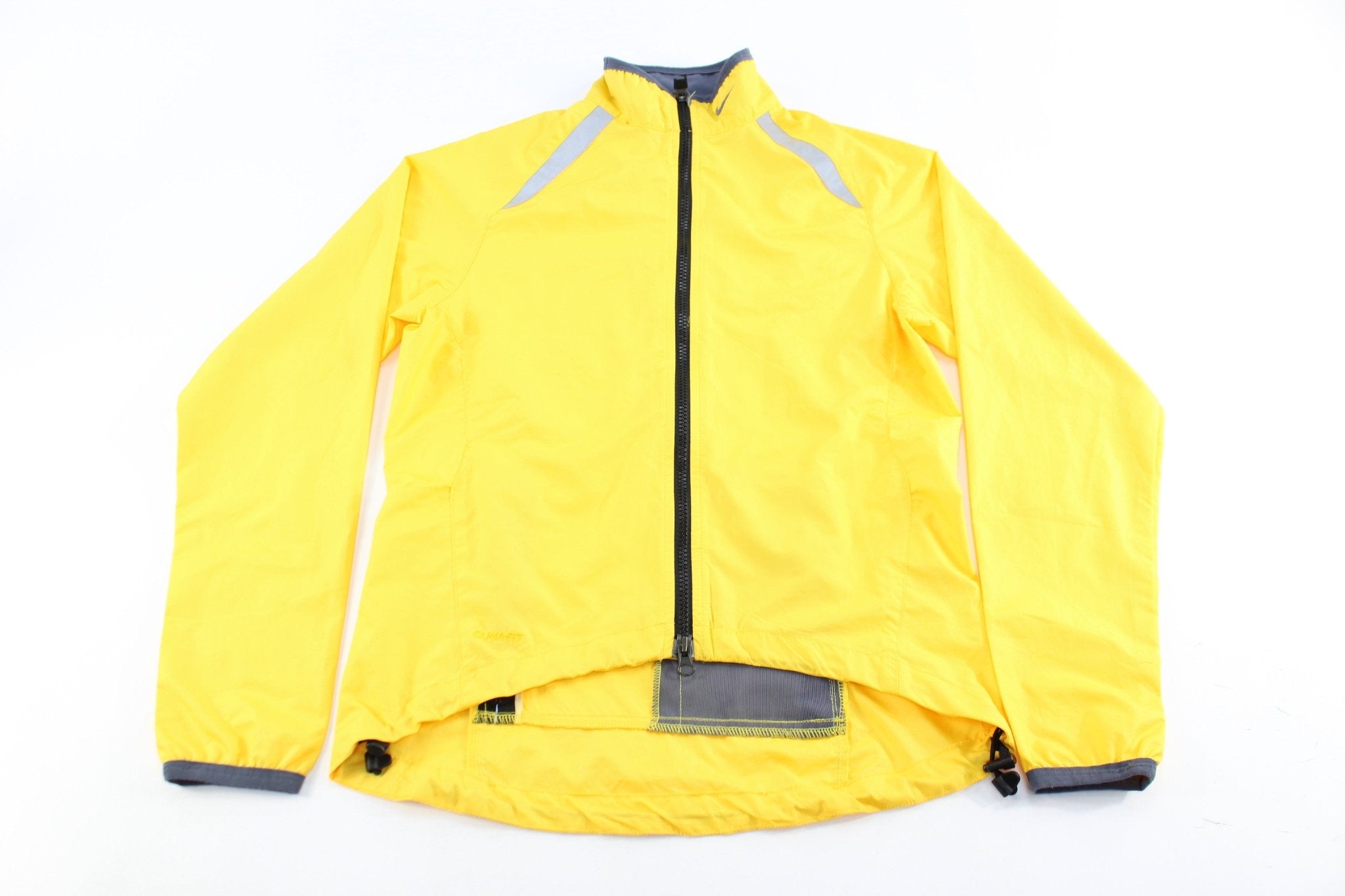 Youth Nike Embroidered Logo Yellow & Silver Zip Up Jacket - ThriftedThreads.com