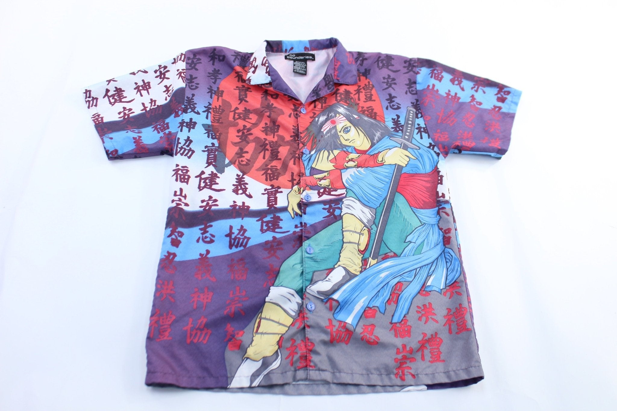 Youth No Boundaries Anime All Over Print Button Down Shirt - Button Ups/Downs - Thrifted Threads