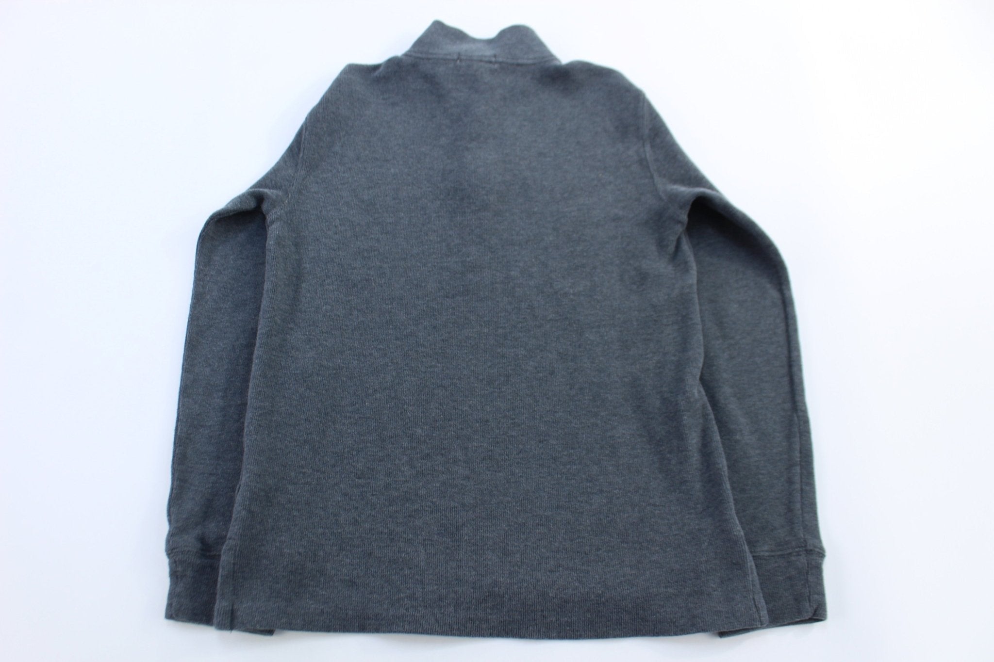 Youth Polo by Ralph Lauren Embroidered Logo Grey Quarter Zip Sweater - Sweater - Thrifted Threads
