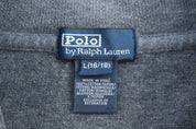 Youth Polo by Ralph Lauren Embroidered Logo Grey Quarter Zip Sweater - Sweater - Thrifted Threads
