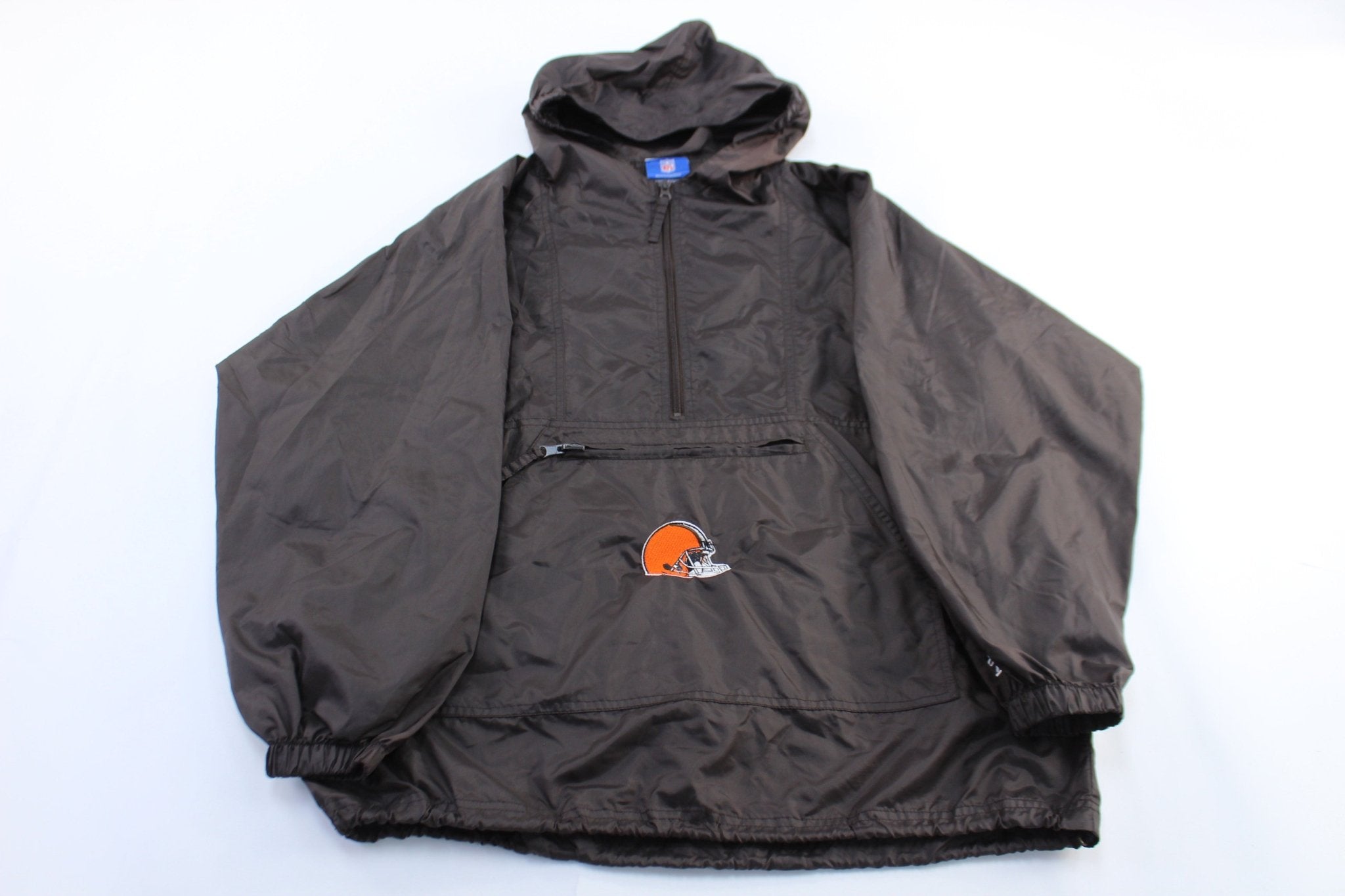 Youth Reebok Embroidered Cleveland Browns Pullover Jacket - ThriftedThreads.com