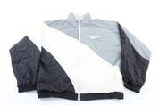 Youth Reebok Embroidered Logo Black, White, & Grey Zip Up Jacket - Jackets - Thrifted Threads