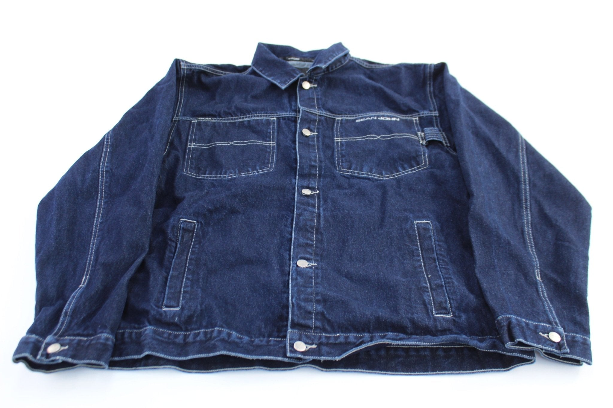 Youth Sean John Embroidered Dark Wash Denim Jacket - Jackets - Thrifted Threads