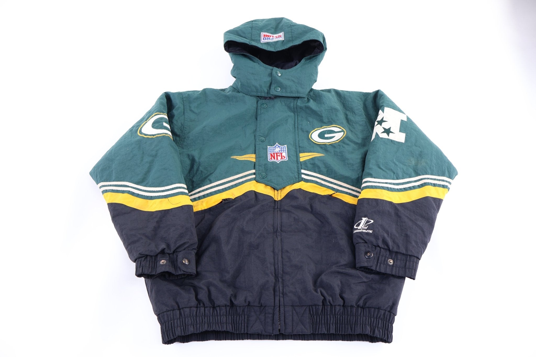 Youth Vintage Green Bay Packers Football Puffer Jacket - Jacket - Thrifted Threads