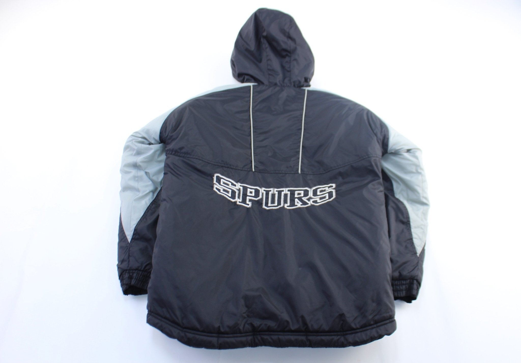 Youth Vintage San Antonio Spurs Embroidered Zip Up Jacket - ThriftedThreads.com