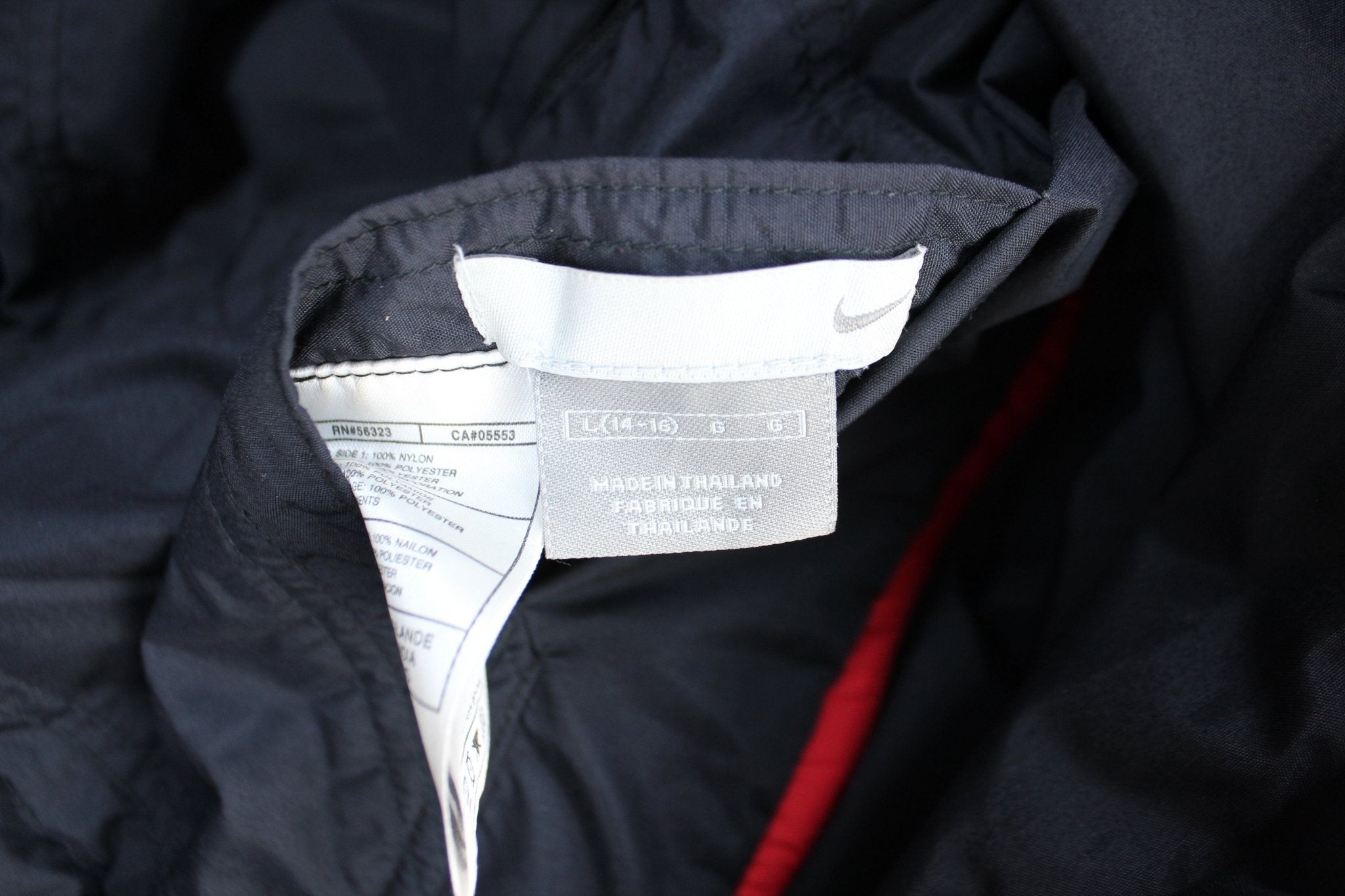 Youth Y2K Nike Embroidered Logo Black & Red Reversible Jacket - Jacket - Thrifted Threads