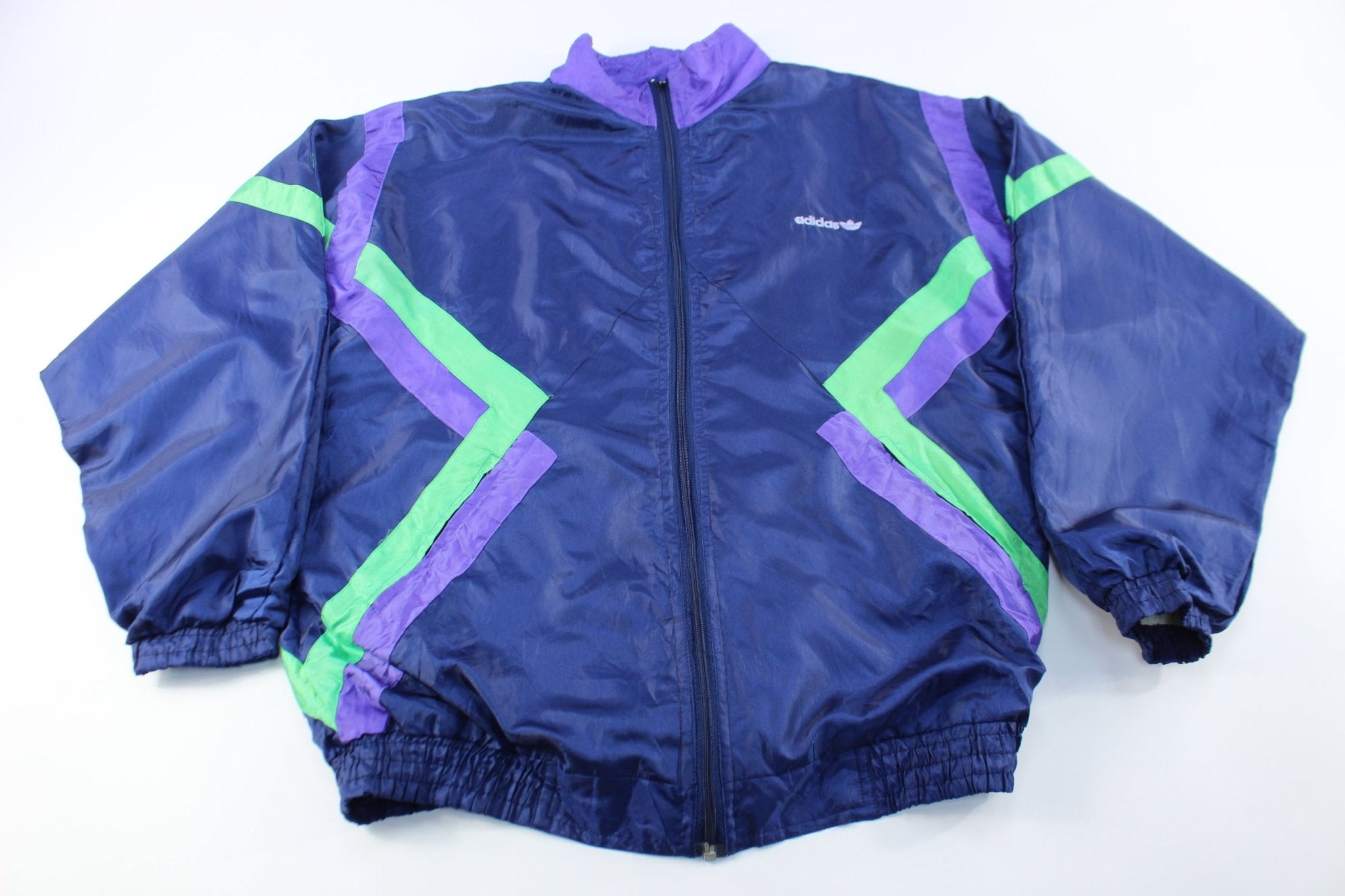 80's Adidas Embroidered Logo Colorful Jacket - ThriftedThreads.com