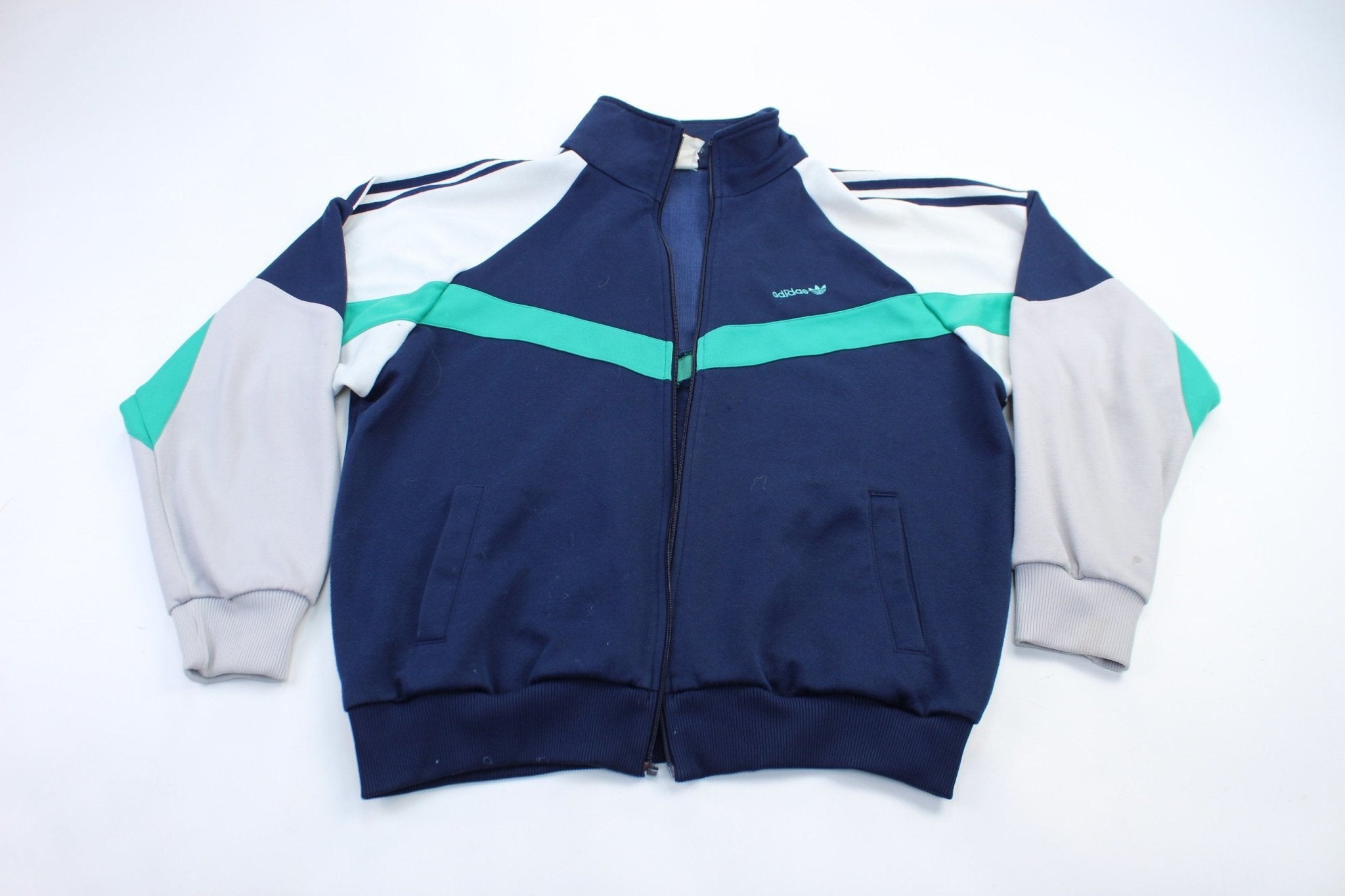 80's Adidas Embroidered Logo Track Suit Jacket - ThriftedThreads.com