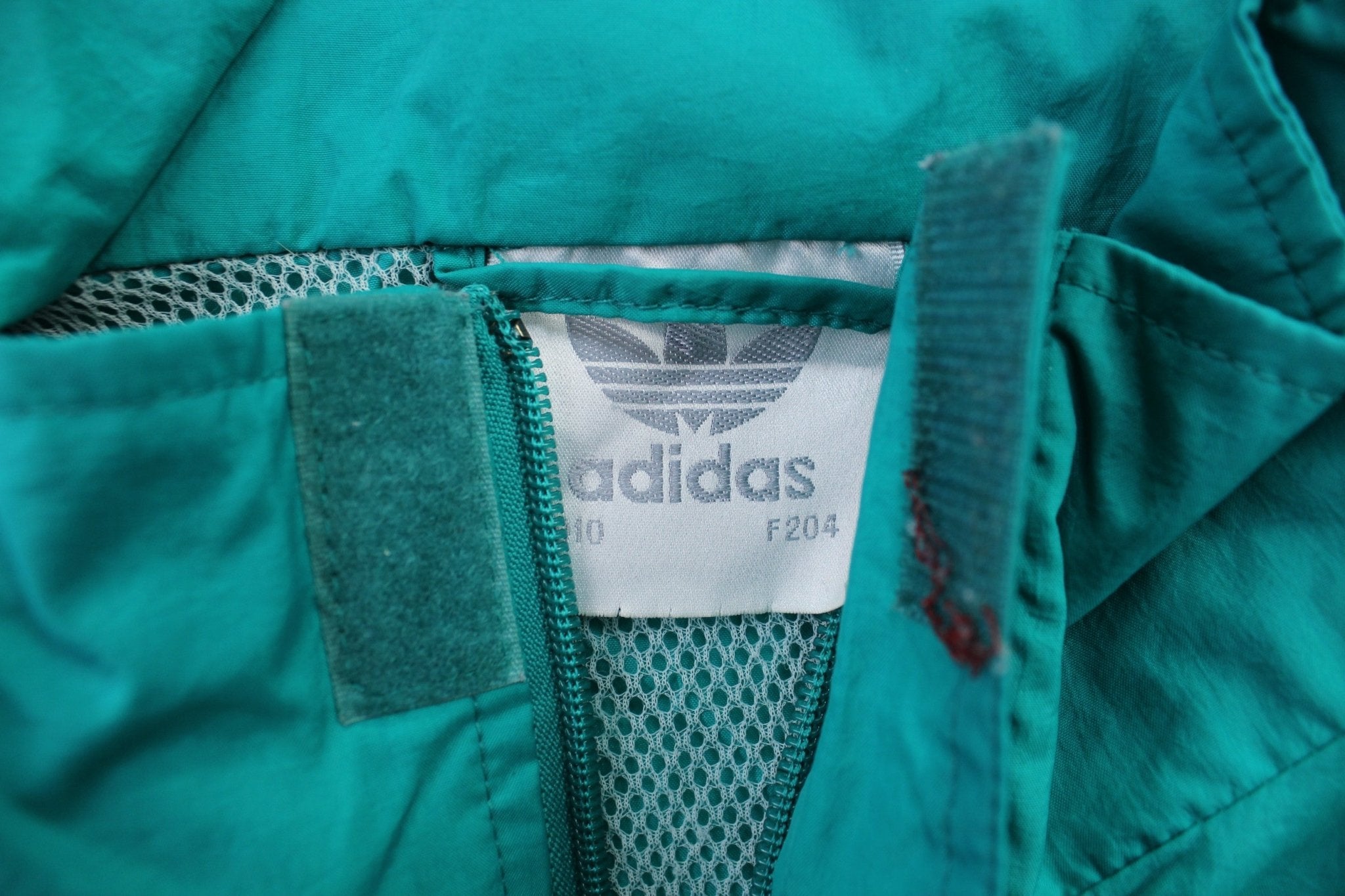 80's Adidas Logo Teal & White Jacket - ThriftedThreads.com