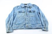 80's Lee Light Wash Denim Zip Up Jacket - ThriftedThreads.com