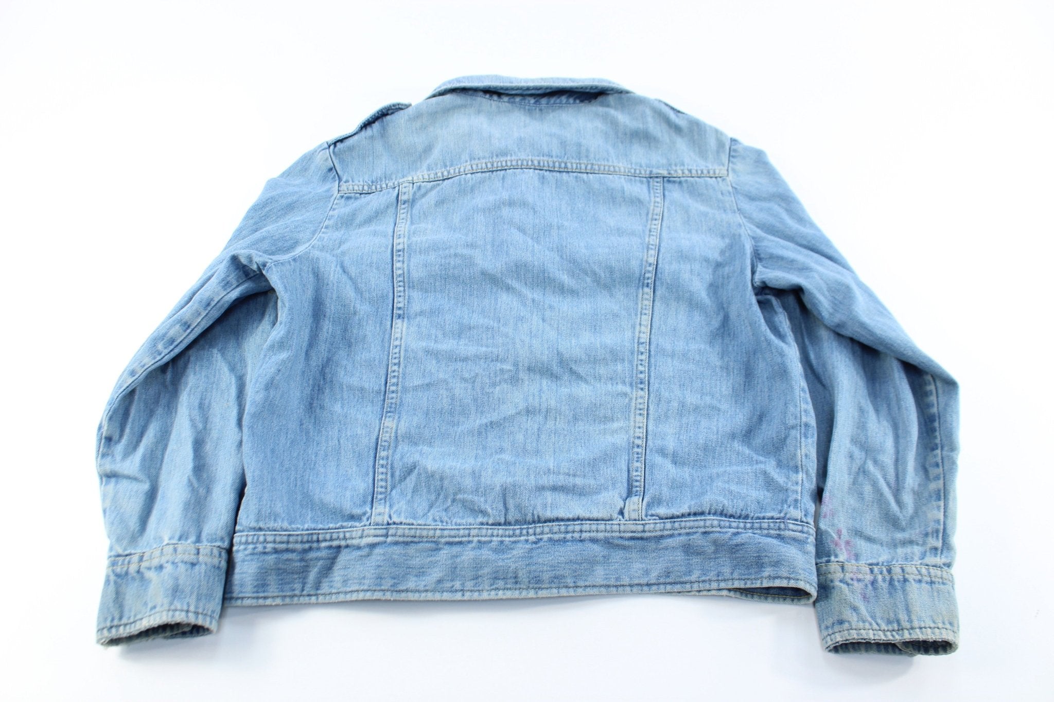 80's Lee Light Wash Denim Zip Up Jacket - ThriftedThreads.com