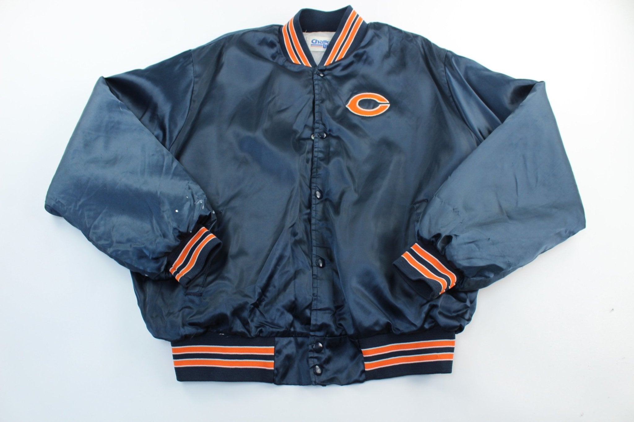 Vintage Chicago Bears Jacket Chalk Line Bomber Satin NFL Youth