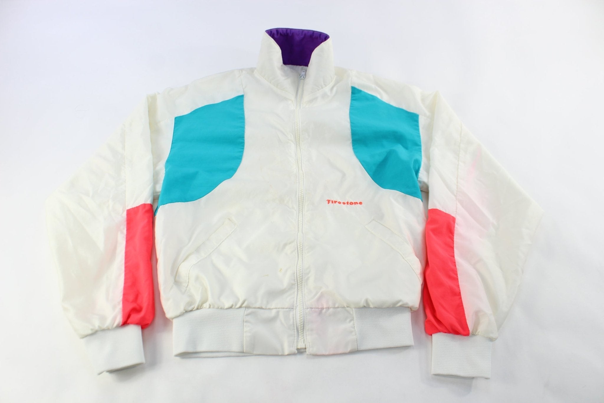 90's Firestone Colorful Zip Up Jacket - ThriftedThreads.com