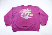 90's Flower Graphic Sweatshirt - ThriftedThreads.com
