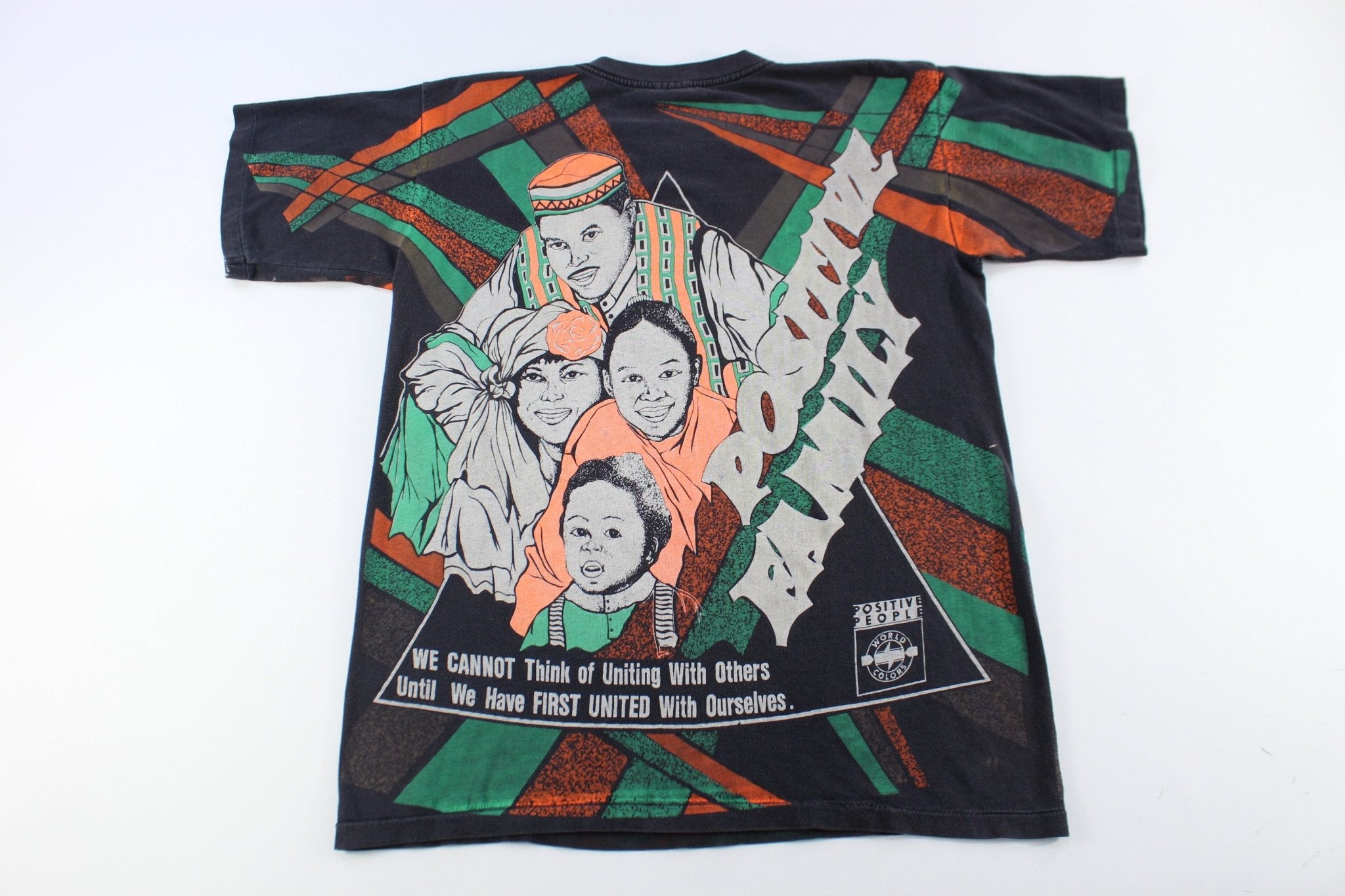 90's Kacy World Colors Positive Family All Over Print T-Shirt - ThriftedThreads.com
