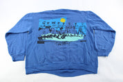 90's Newport Team Blue Baseball Sweatshirt - ThriftedThreads.com