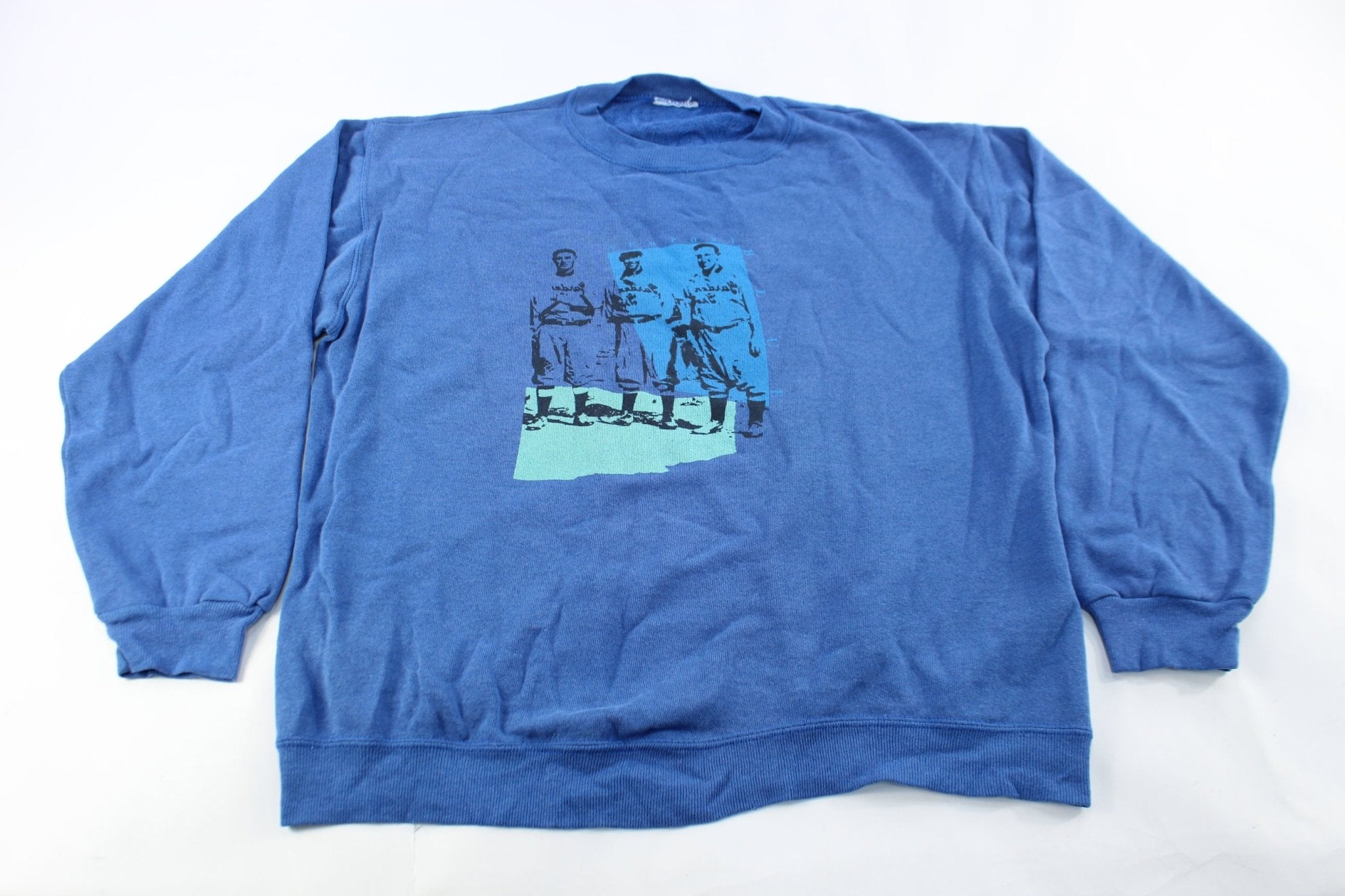 90's Newport Team Blue Baseball Sweatshirt - ThriftedThreads.com
