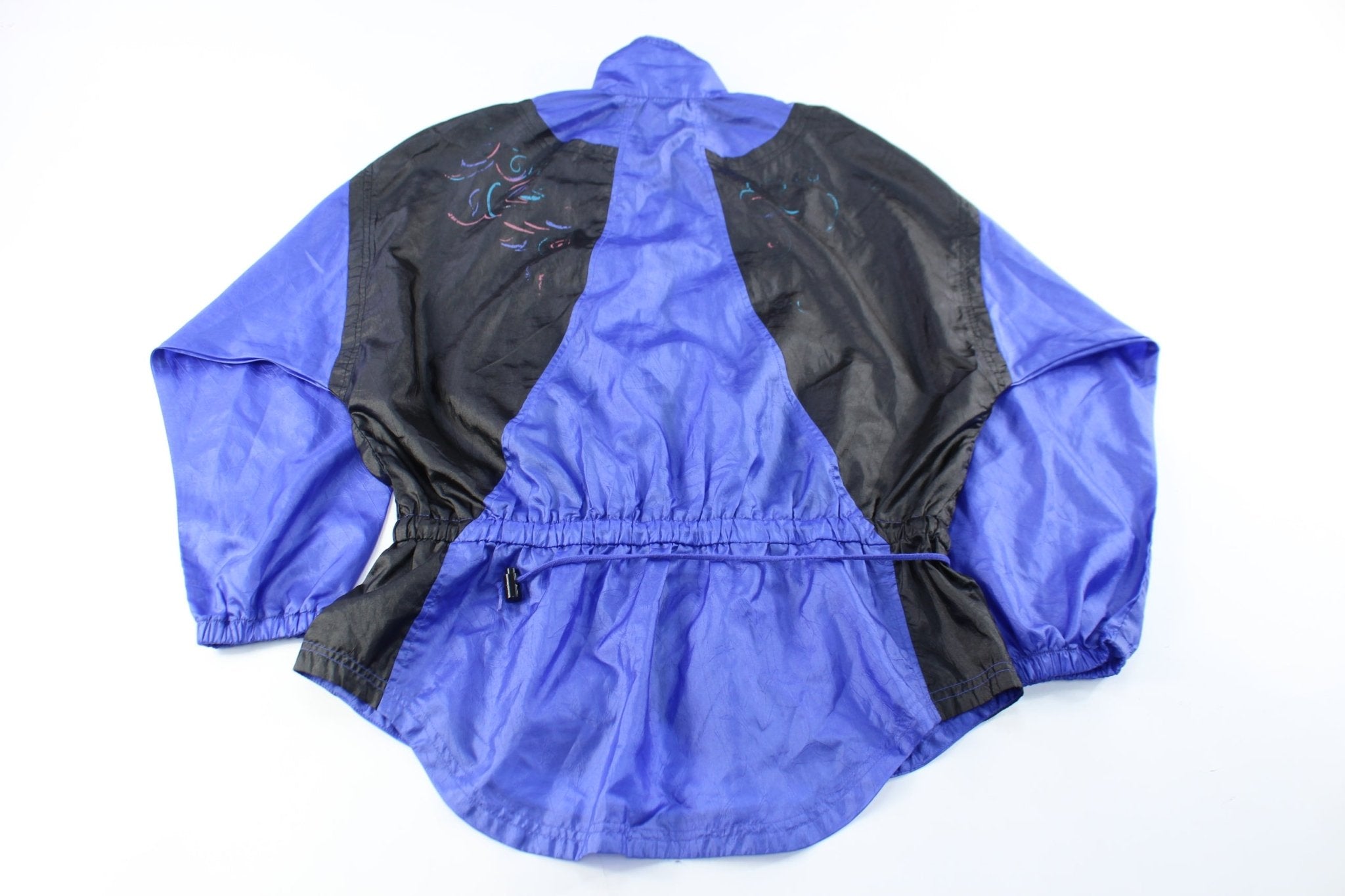 90's Nike Embroidered Logo Black & Blue Zip Up Jacket - ThriftedThreads.com