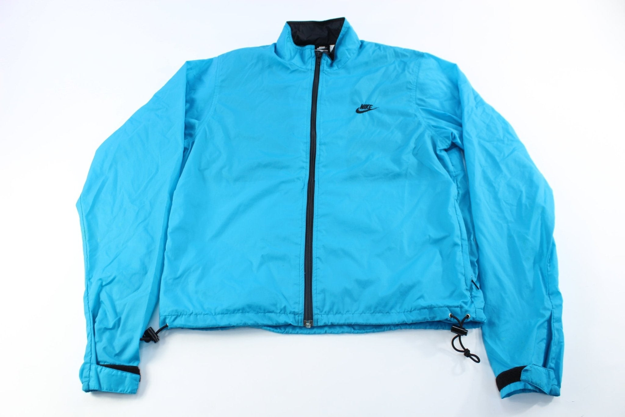 90's Nike Embroidered Logo Blue Zip Up Jacket - ThriftedThreads.com