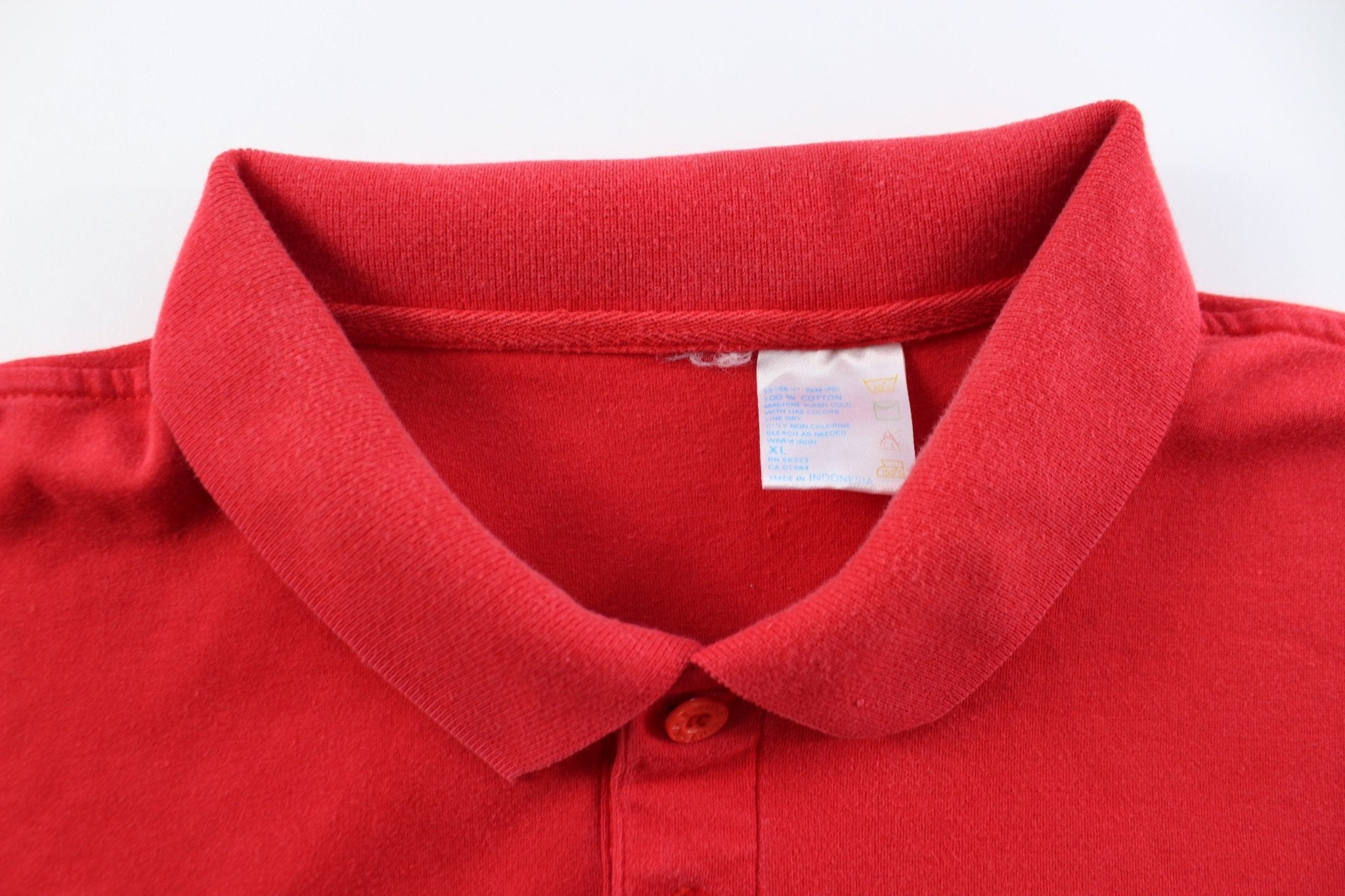 90's Nike Embroidered Logo Red Staff Button Up - ThriftedThreads.com