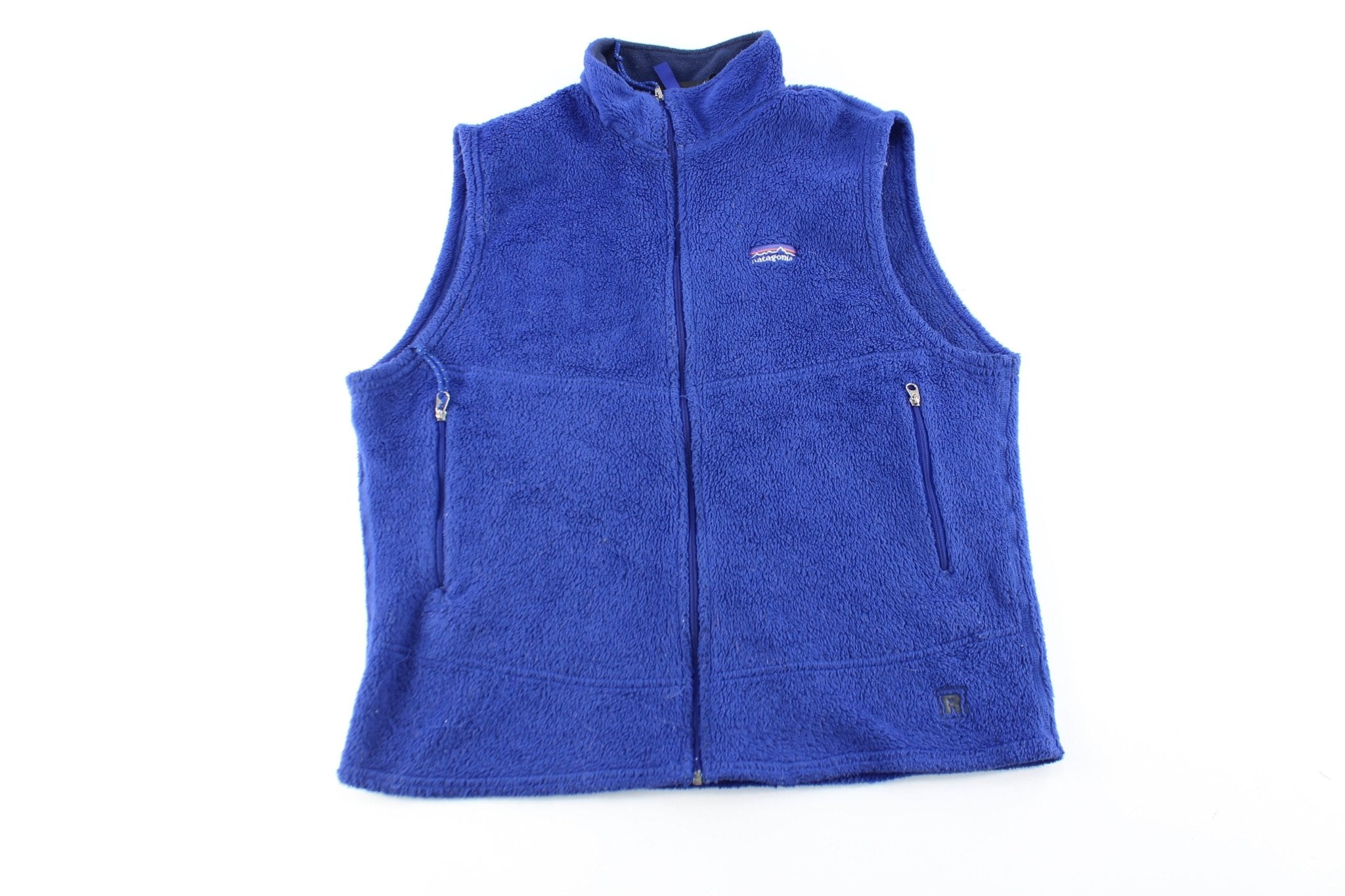 90's Patagonia Blue Fleece Zip Up Vest - ThriftedThreads.com