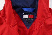 90's Tommy Hilfiger Embroidered Logo Red Zip Up Jacket - ThriftedThreads.com