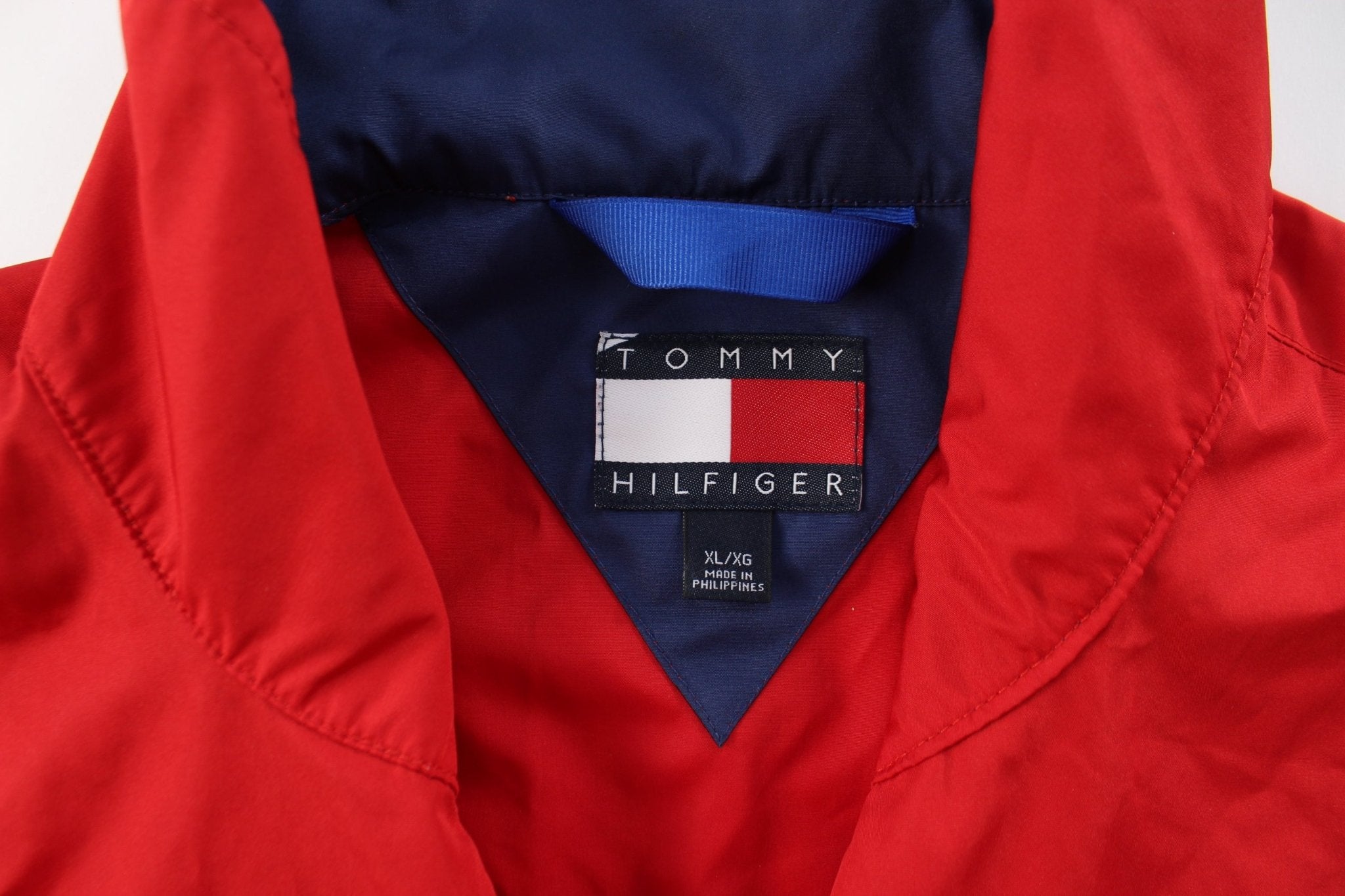 90's Tommy Hilfiger Embroidered Logo Red Zip Up Jacket - ThriftedThreads.com