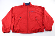 90's Tommy Hilfiger Embroidered Logo Red Zip Up Jacket - ThriftedThreads.com