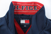 90's Tommy Hilfiger Embroidered Navy Blue & Red Zip Up Jacket - ThriftedThreads.com