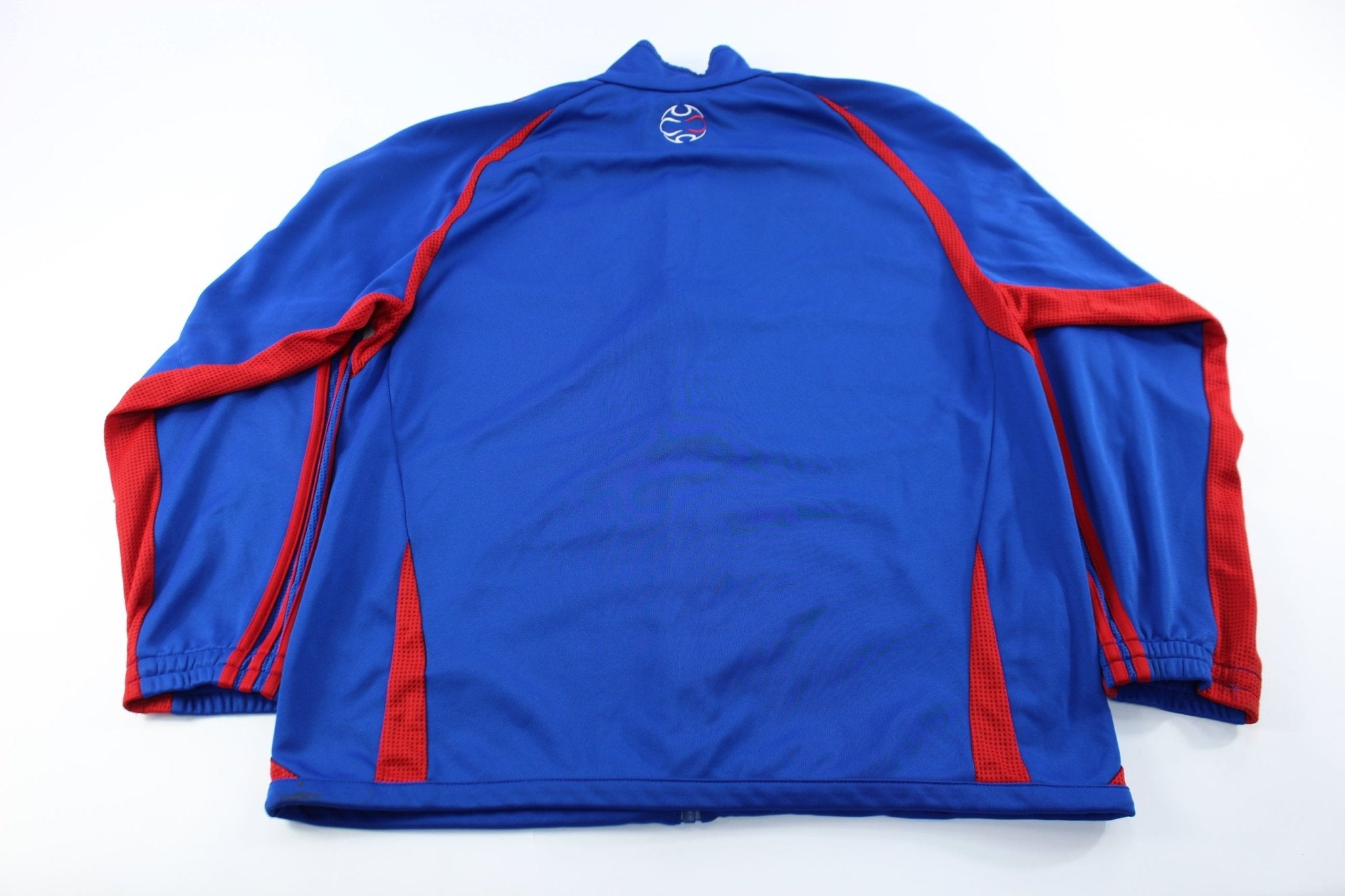 Adidas Embroidered Logo FC Dallas Striped Jacket - ThriftedThreads.com