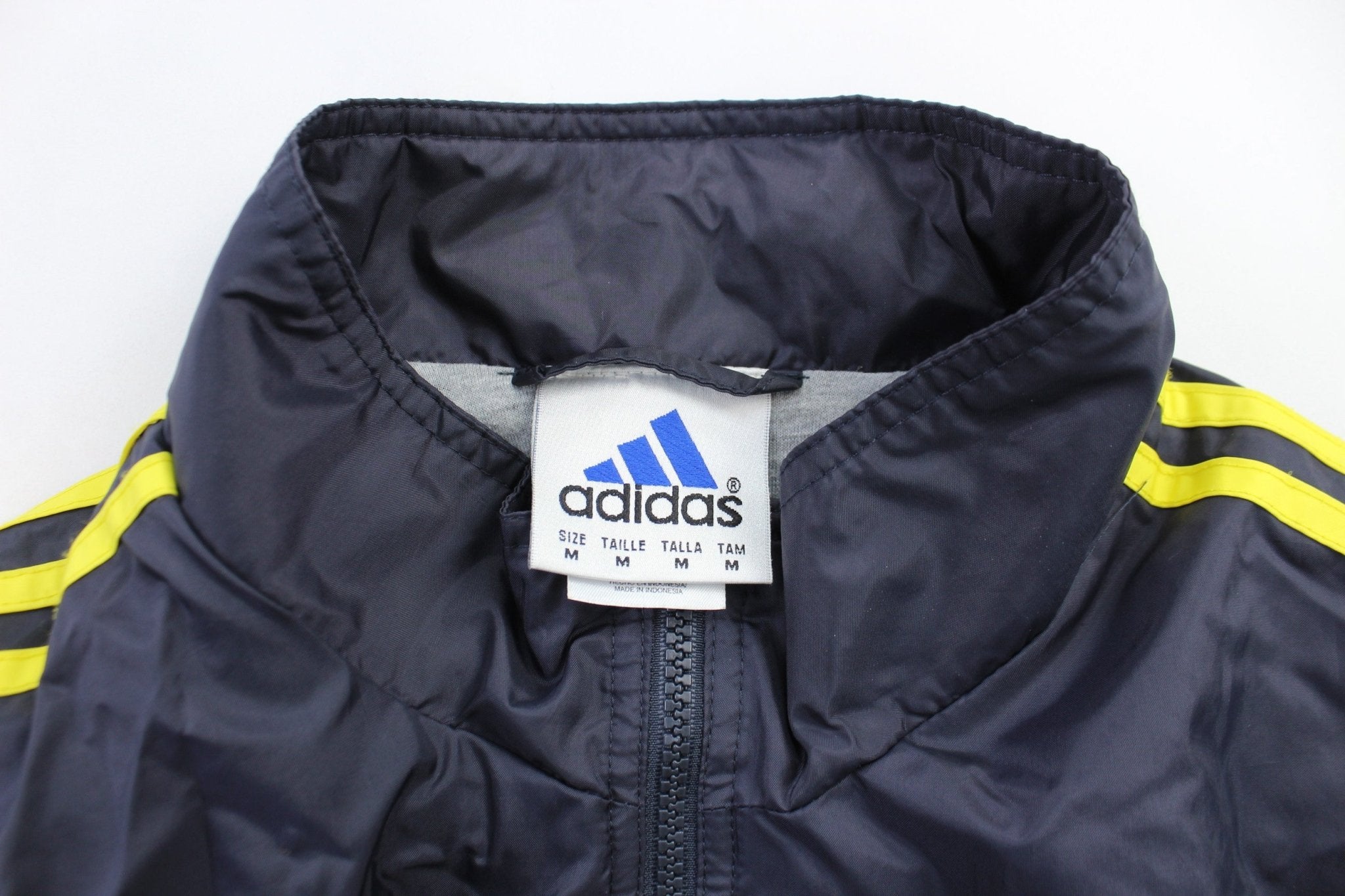 Adidas Embroidered Logo Neon & Grey Zip Up Jacket - ThriftedThreads.com