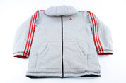 Adidas Embroidered Logo Reversible Striped Zip Up Jacket - ThriftedThreads.com