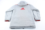Adidas Embroidered Logo Reversible Striped Zip Up Jacket - ThriftedThreads.com