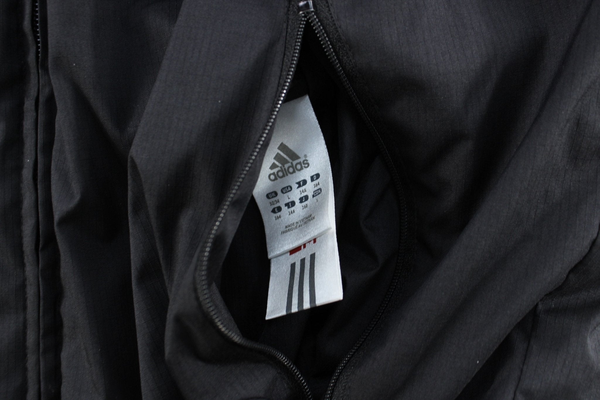 Adidas Embroidered Logo Reversible Striped Zip Up Jacket - ThriftedThreads.com