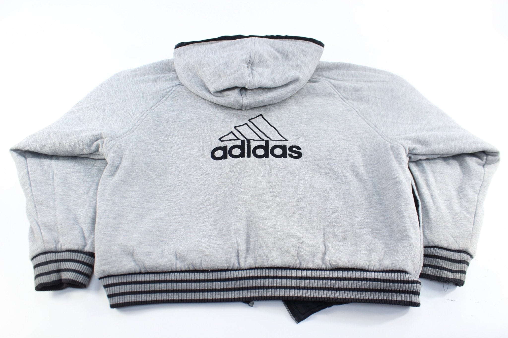 Adidas Embroidered Logo Reversible Zip Up Jacket - ThriftedThreads.com