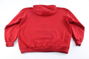 Adidas Embroidered Red Pullover Hoodie - ThriftedThreads.com