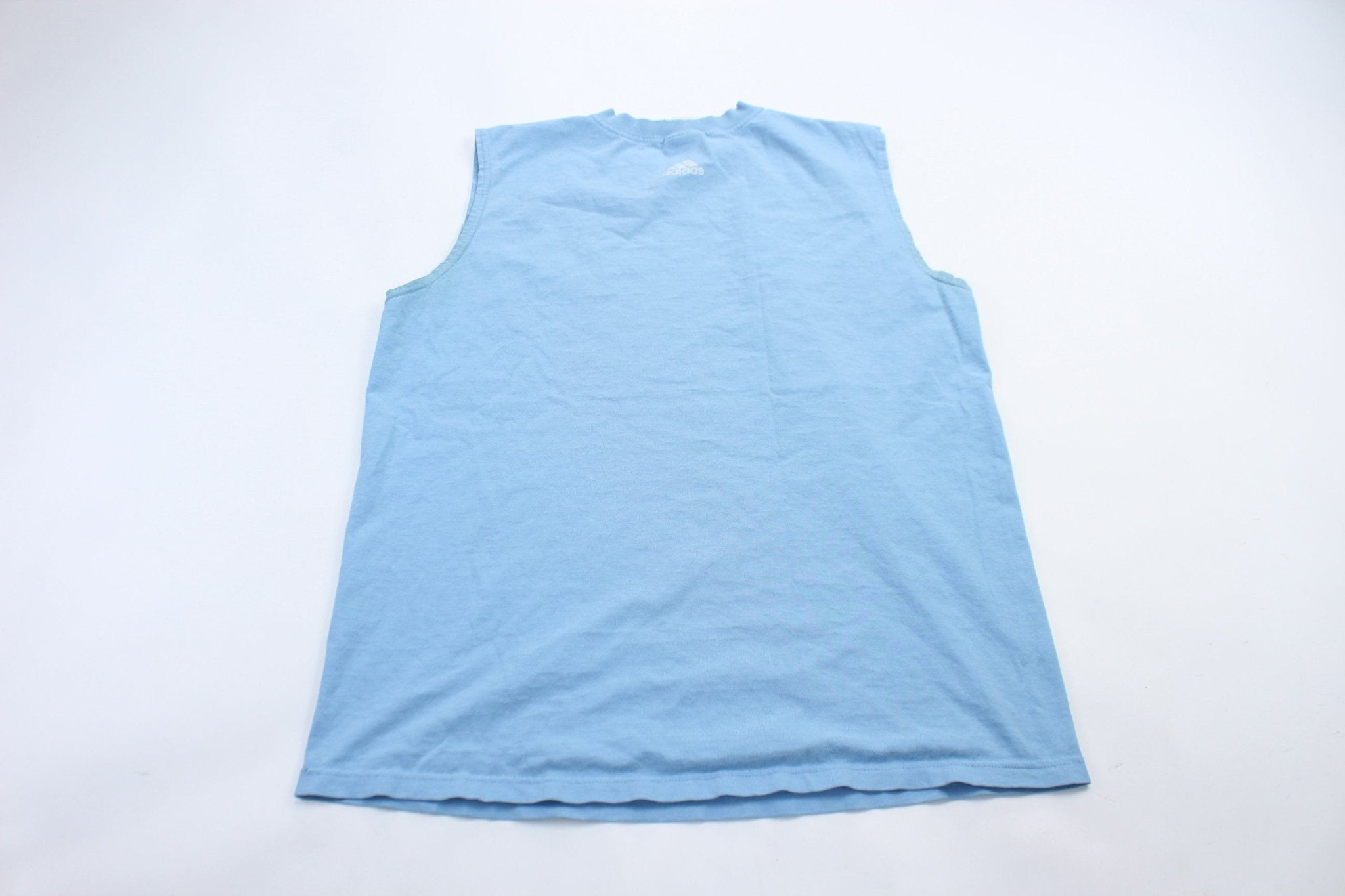 Adidas Logo Light Blue Tank Top - ThriftedThreads.com