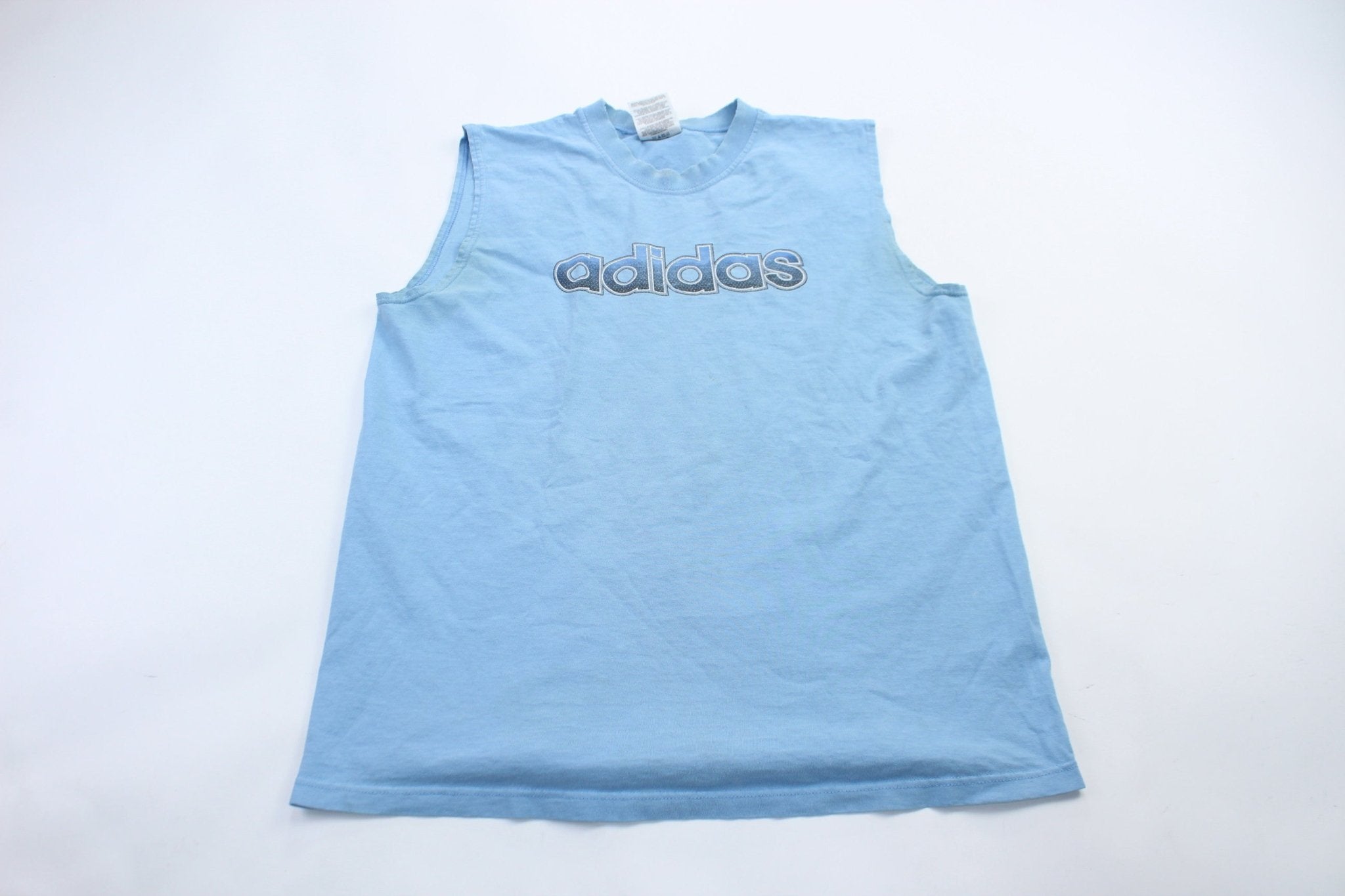 Adidas Logo Light Blue Tank Top - ThriftedThreads.com