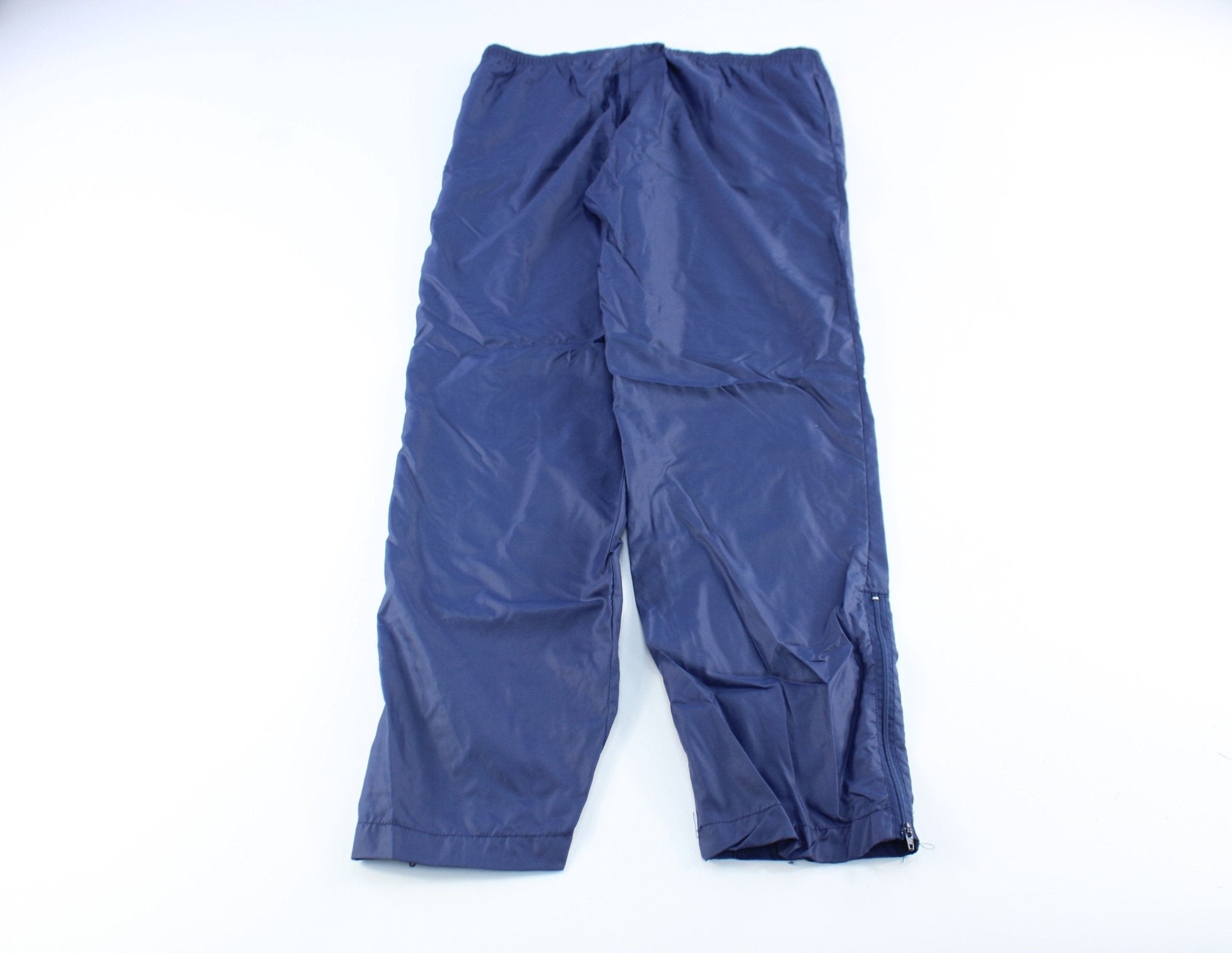 Asics Embroidered Logo Navy Blue Pants - ThriftedThreads.com
