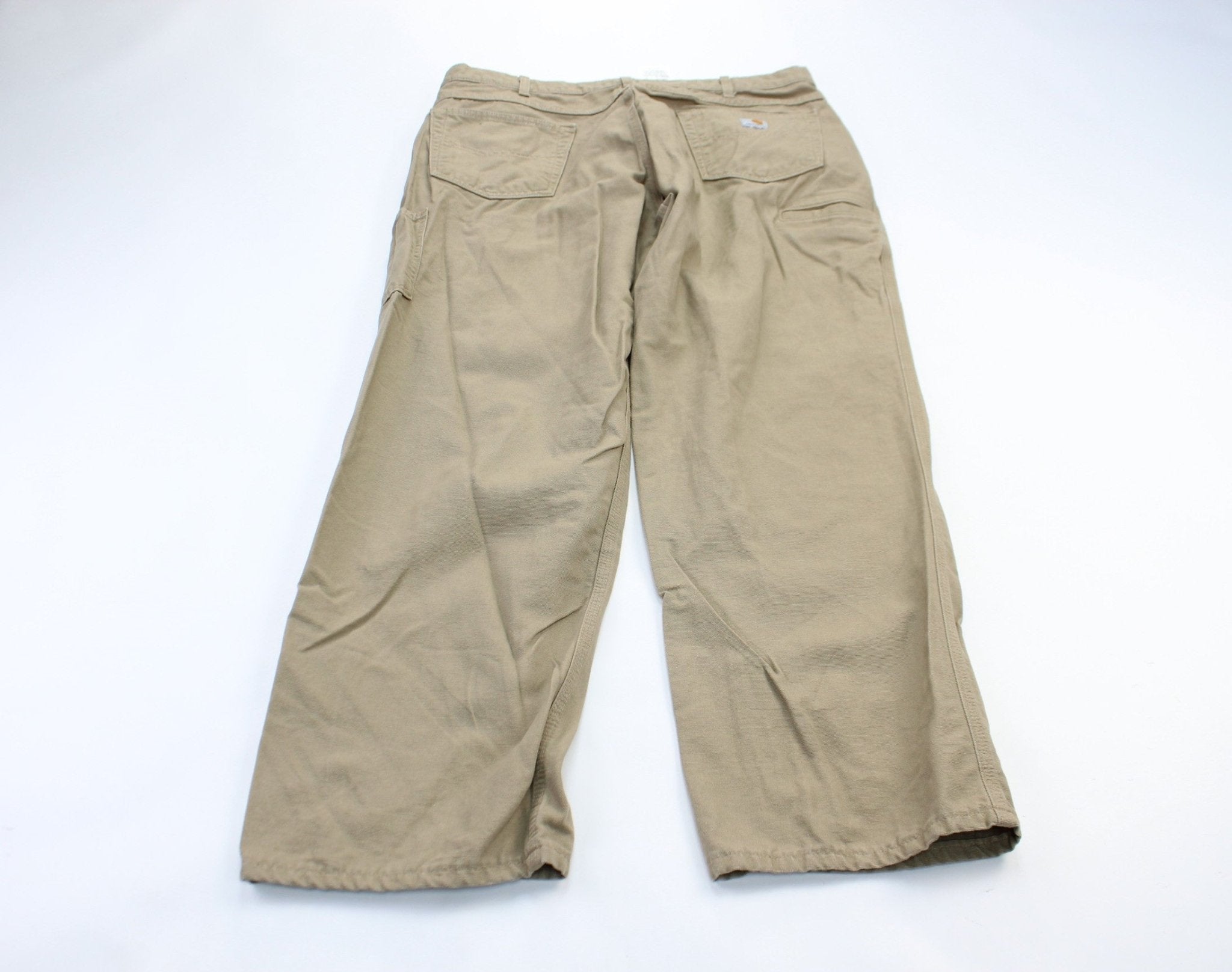 Carhartt Logo Patch Beige Carpenter Pants - ThriftedThreads.com