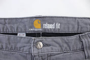 Carhartt Logo Patch Grey Carpenter Pants - ThriftedThreads.com