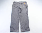 Carhartt Logo Patch Grey Carpenter Pants - ThriftedThreads.com