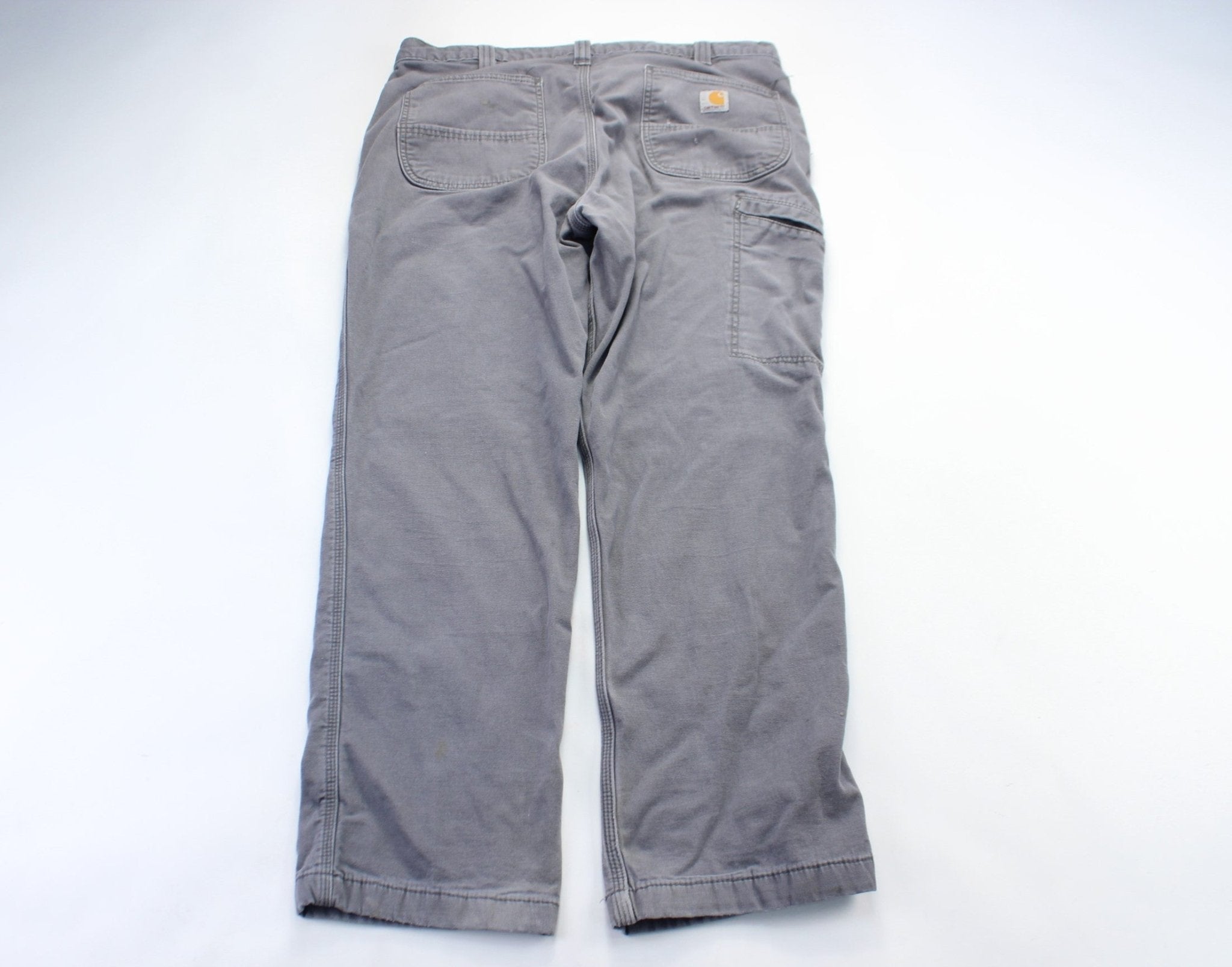 Carhartt Logo Patch Grey Carpenter Pants - ThriftedThreads.com