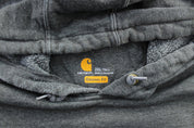 Carhartt Logo Patch Grey Pullover Hoodie - ThriftedThreads.com