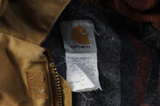 Carhartt Logo Patch Tan Arctic Traditional Zip Up Jacket - ThriftedThreads.com